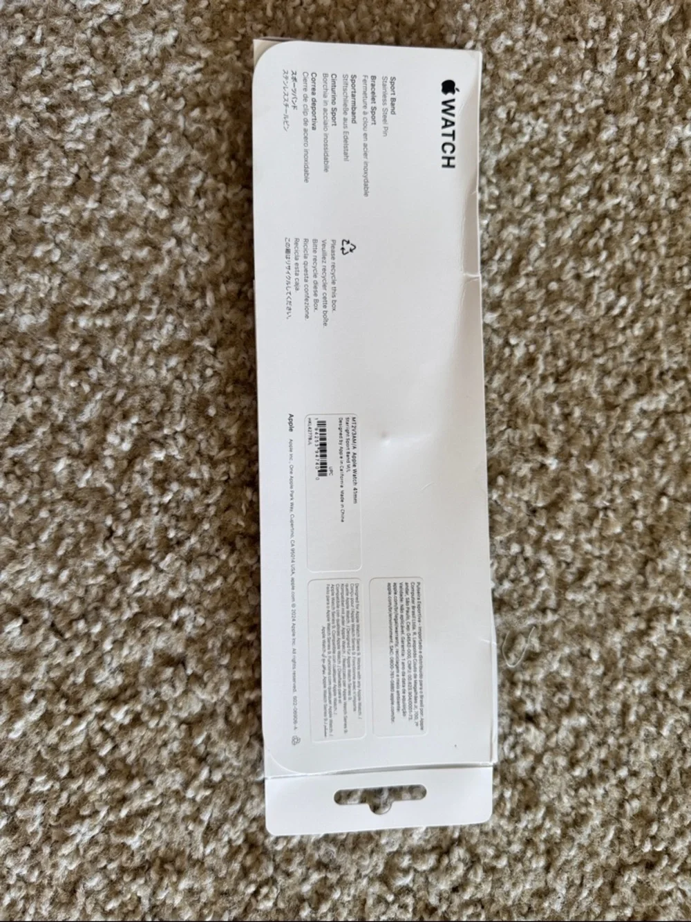 New never opened - Apple Watch Silicone Sport Band - starlight